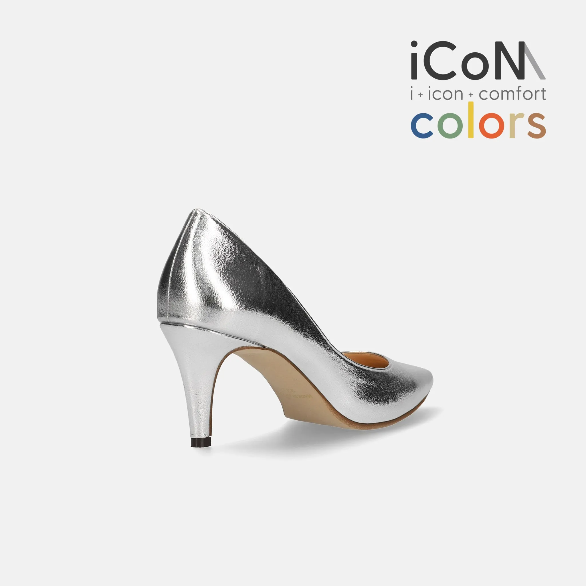 10% OFF: 2024SS: iCoN COLORS: Pointed Toe Smooth Pumps (C76533) Silver
