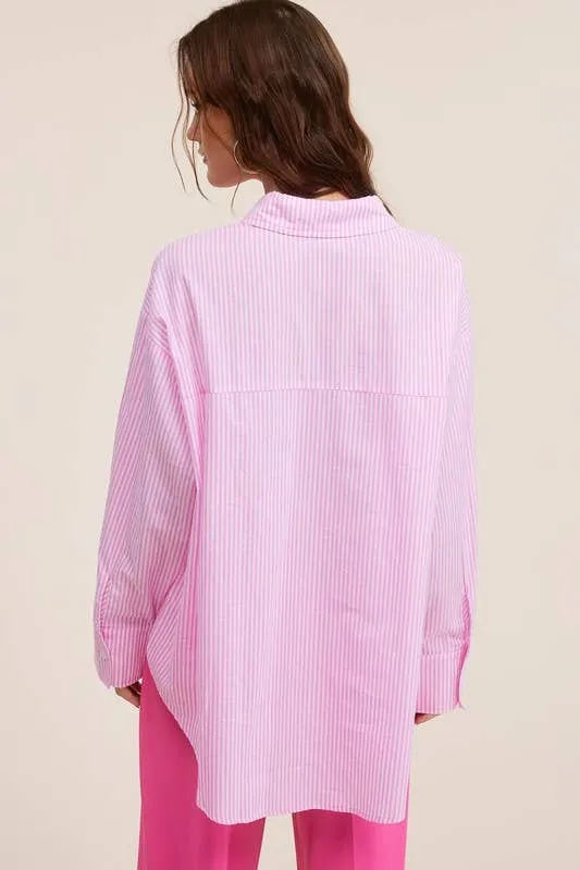100% Cotton Striped Button Down Shirt