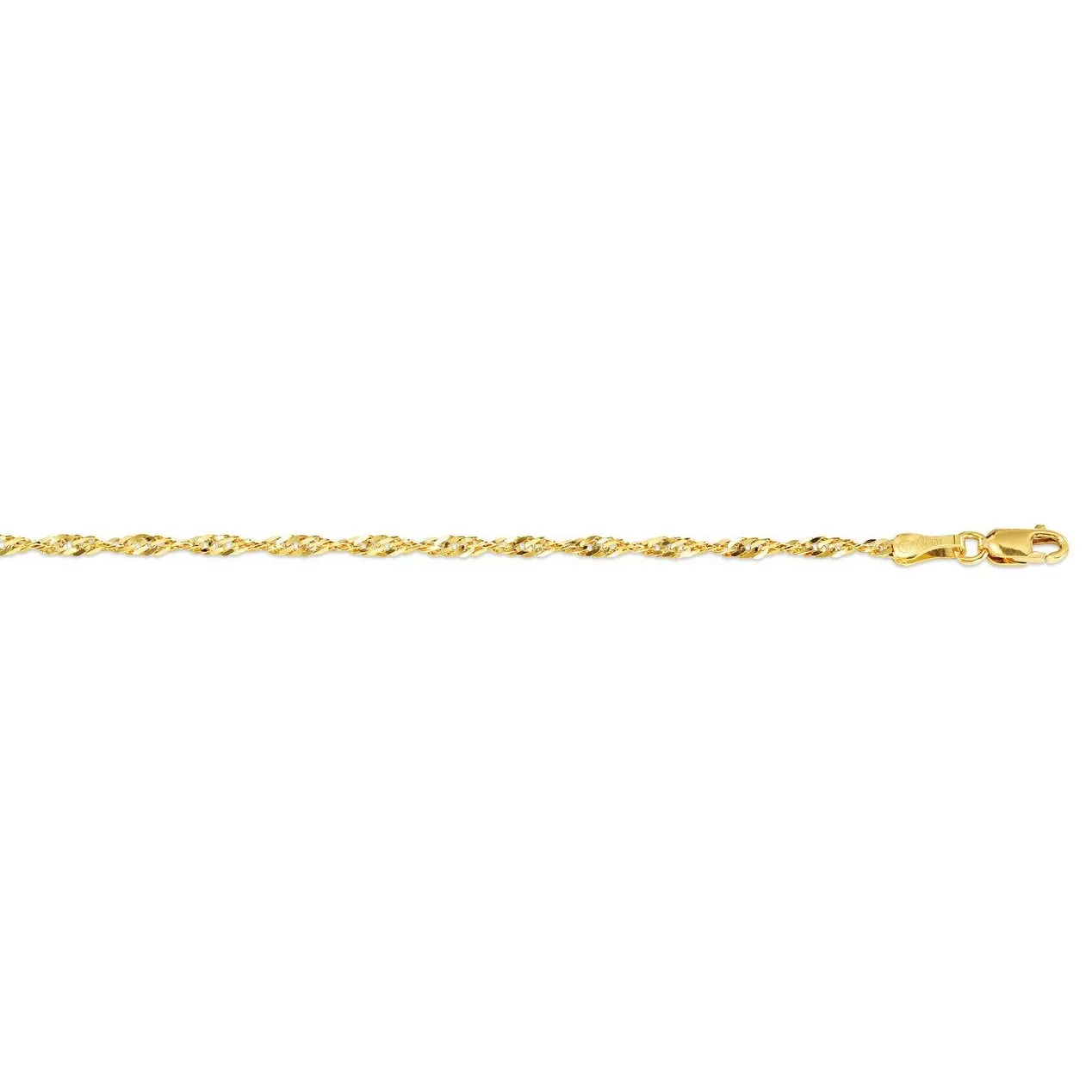 10K Yellow Gold (2.3mm) Singapore Bracelet 7"