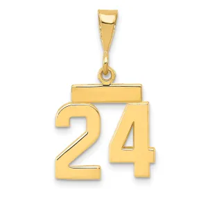14k yellow gold small polished number 24 charm