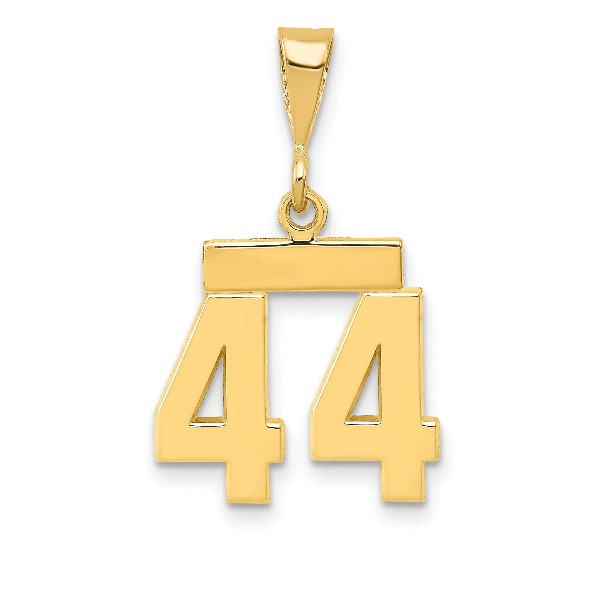 14k yellow gold small polished number 44 charm