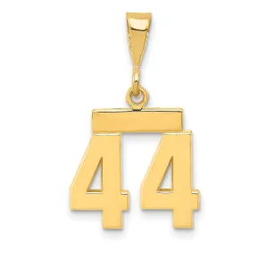 14k yellow gold small polished number 44 charm