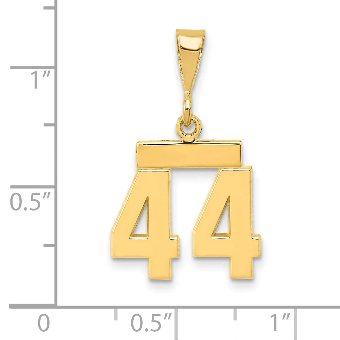 14k yellow gold small polished number 44 charm
