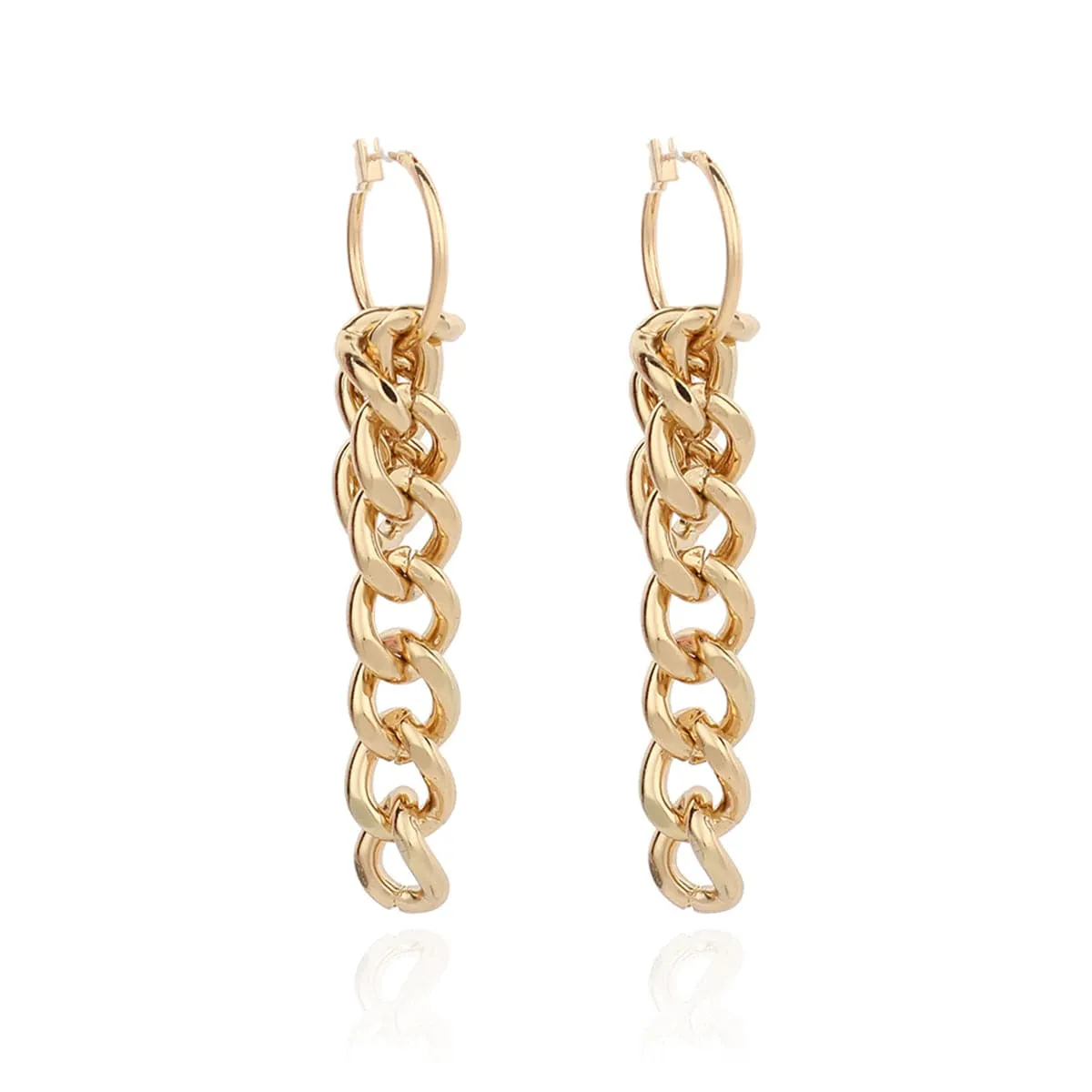 18K Gold-Plated Chain Drop Earrings