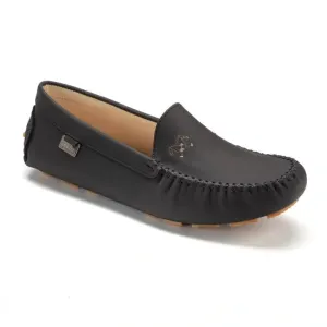 2549 - Black Sahara Girls Loafer with Beige Sole