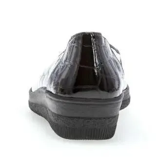 '36.400.97' women's laofer - crocoprint patent Black