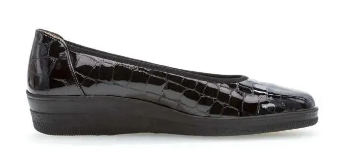 '36.400.97' women's laofer - crocoprint patent Black