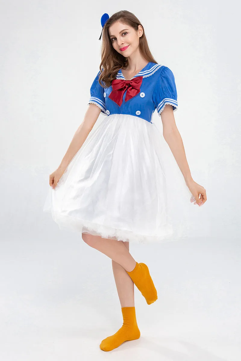 Adorable Sailor-Inspired Cosplay Dress with Playful Bow Detail