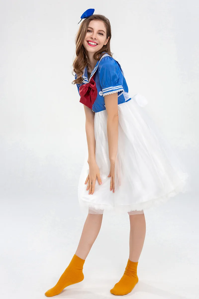 Adorable Sailor-Inspired Cosplay Dress with Playful Bow Detail
