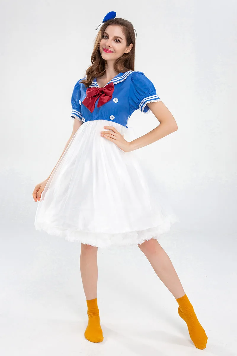 Adorable Sailor-Inspired Cosplay Dress with Playful Bow Detail
