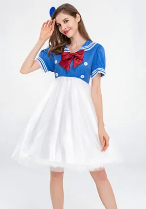 Adorable Sailor-Inspired Cosplay Dress with Playful Bow Detail