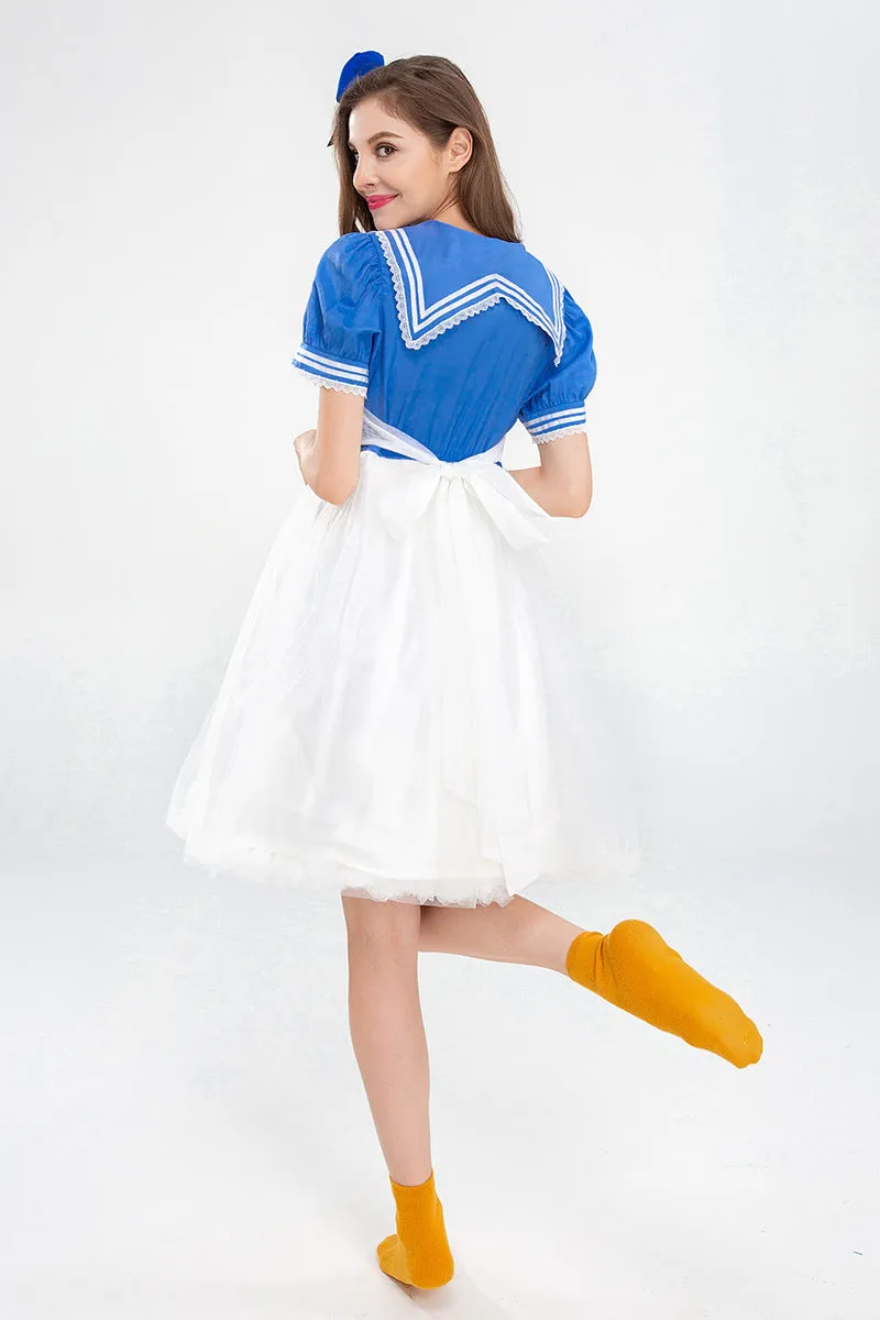 Adorable Sailor-Inspired Cosplay Dress with Playful Bow Detail