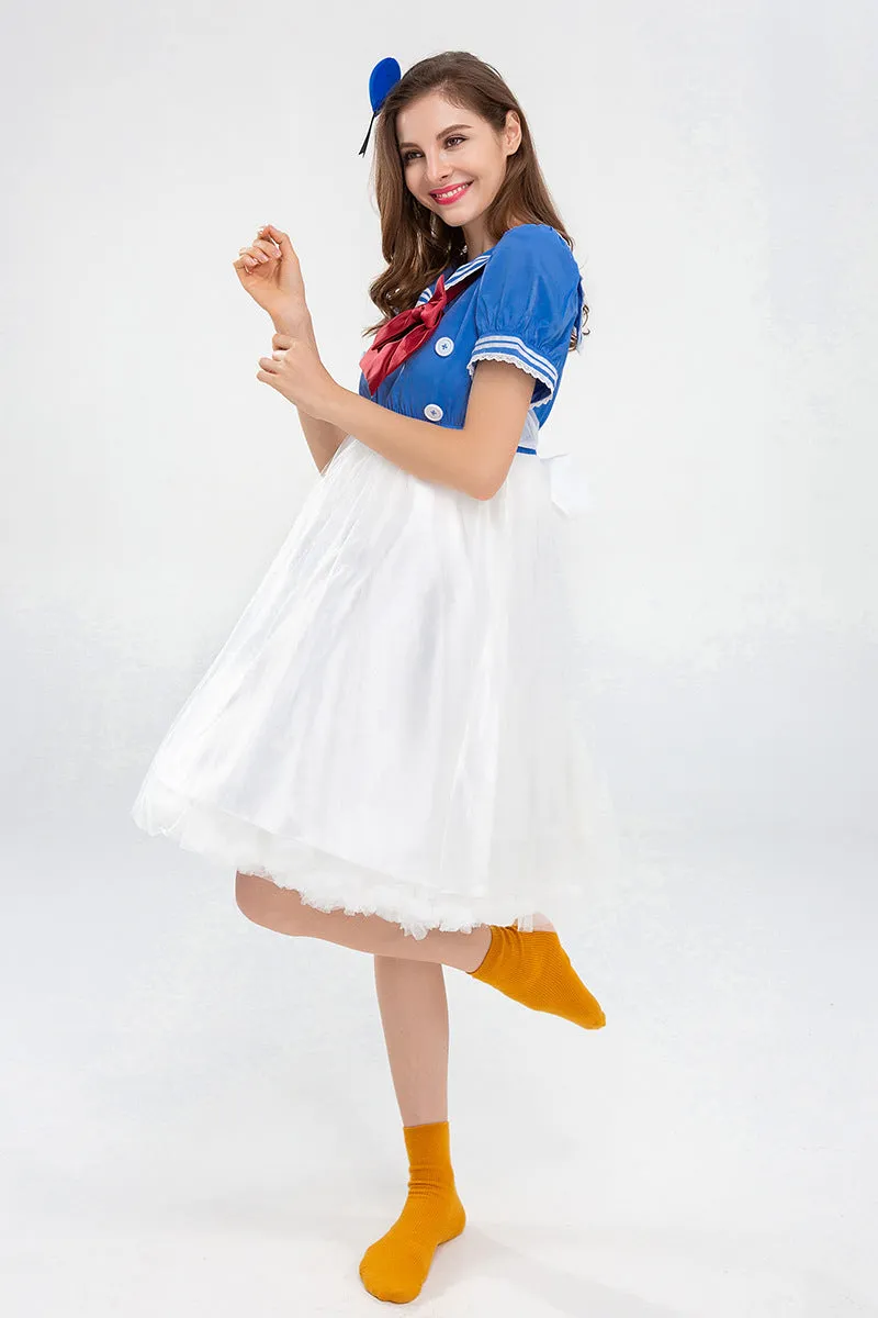 Adorable Sailor-Inspired Cosplay Dress with Playful Bow Detail