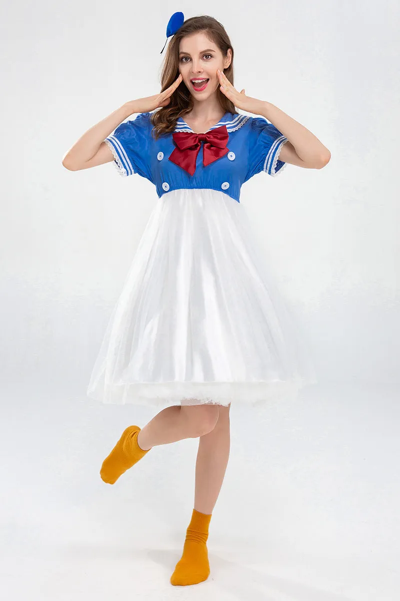 Adorable Sailor-Inspired Cosplay Dress with Playful Bow Detail