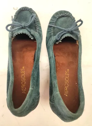 Aerosoles Women's Shoes Moccasin Green Suede (US-7)