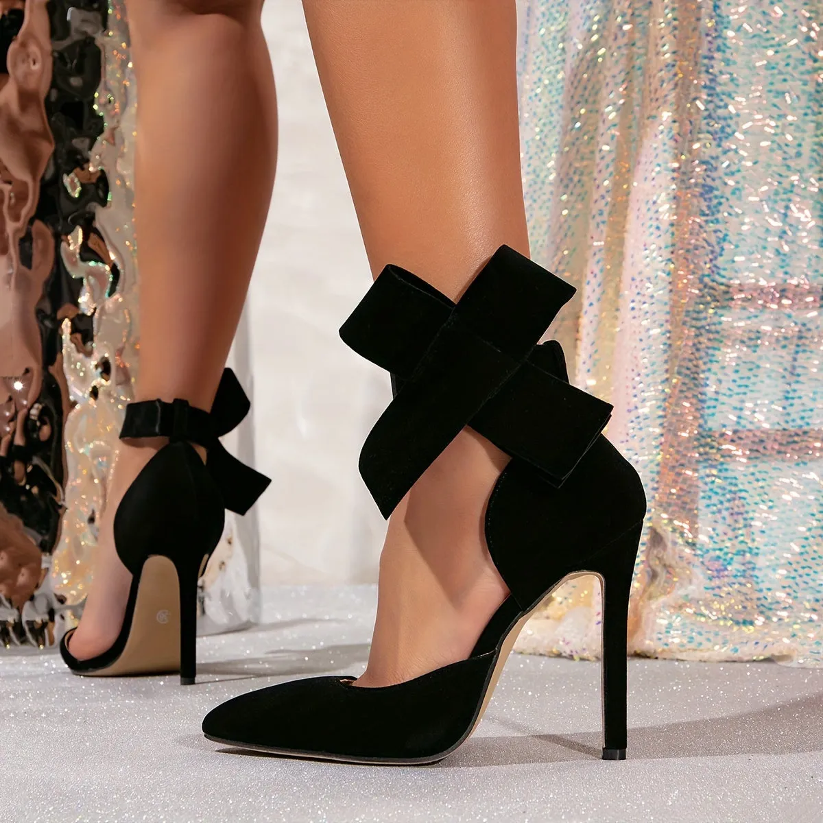 Ankle Strap Bowknot High Heels