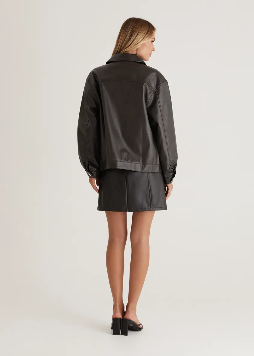 Arrabelle PU Skirt - Black
