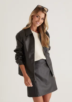 Arrabelle PU Skirt - Black