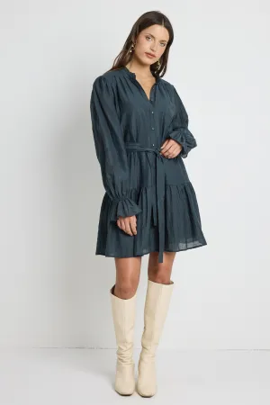 Audition Deep Forest Balloon Sleeve Drop Waist Mini Dress