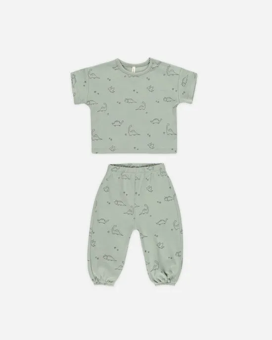 Baby Boy Sets | Jersey tee and Pant Set - Dino | Quincy Mae