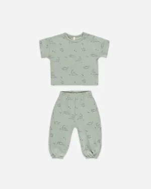 Baby Boy Sets | Jersey tee and Pant Set - Dino | Quincy Mae