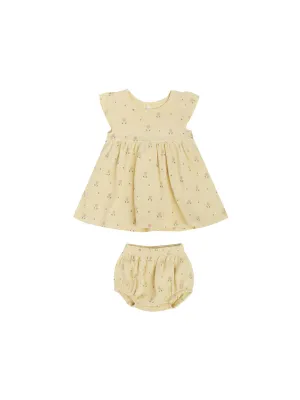 Baby Girl Waffle Flutter Sleeve Dress | Dutch Floral | Quincy Mae