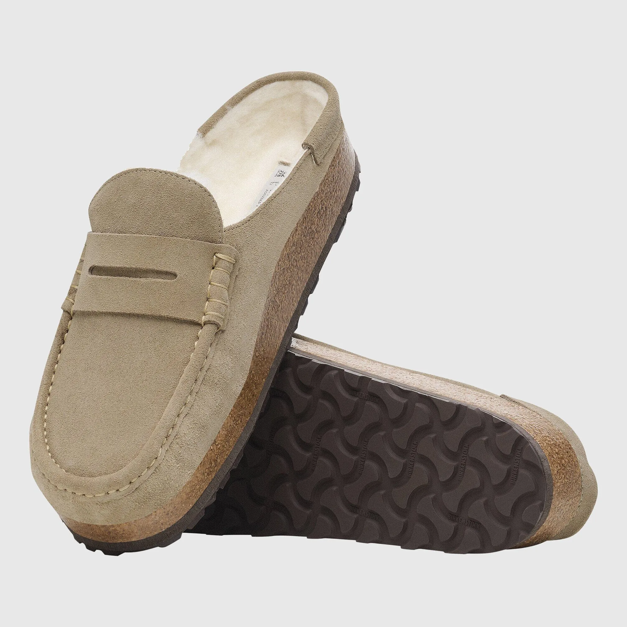 Birkenstock Naples Mule Shearling Suede - Taupe