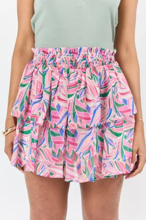 Breezy Multi Tropical Tiered Skort