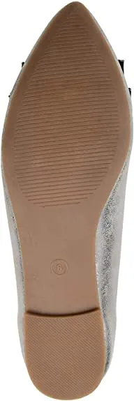 Brinley Co. Womens Ruffled Flat Pewter, 9 Regular US