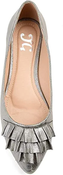 Brinley Co. Womens Ruffled Flat Pewter, 9 Regular US