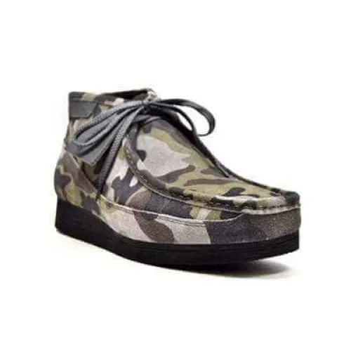 British Walkers New Castle Men's Green Camo Suede Ankle Boots