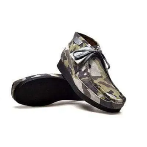 British Walkers New Castle Men's Green Camo Suede Ankle Boots