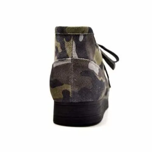 British Walkers New Castle Men's Green Camo Suede Ankle Boots