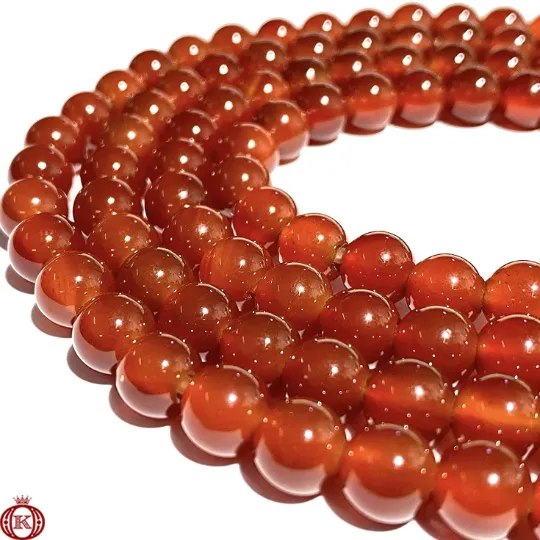 Carnelian Beads Smooth Round