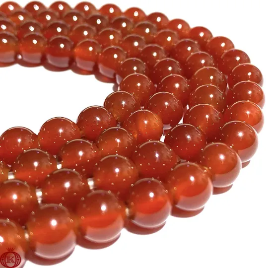 Carnelian Beads Smooth Round
