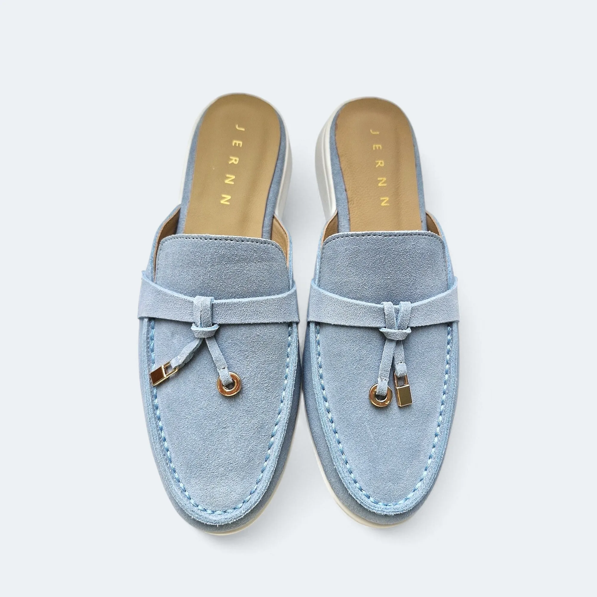 Carol Suede Leather Mules Flats
