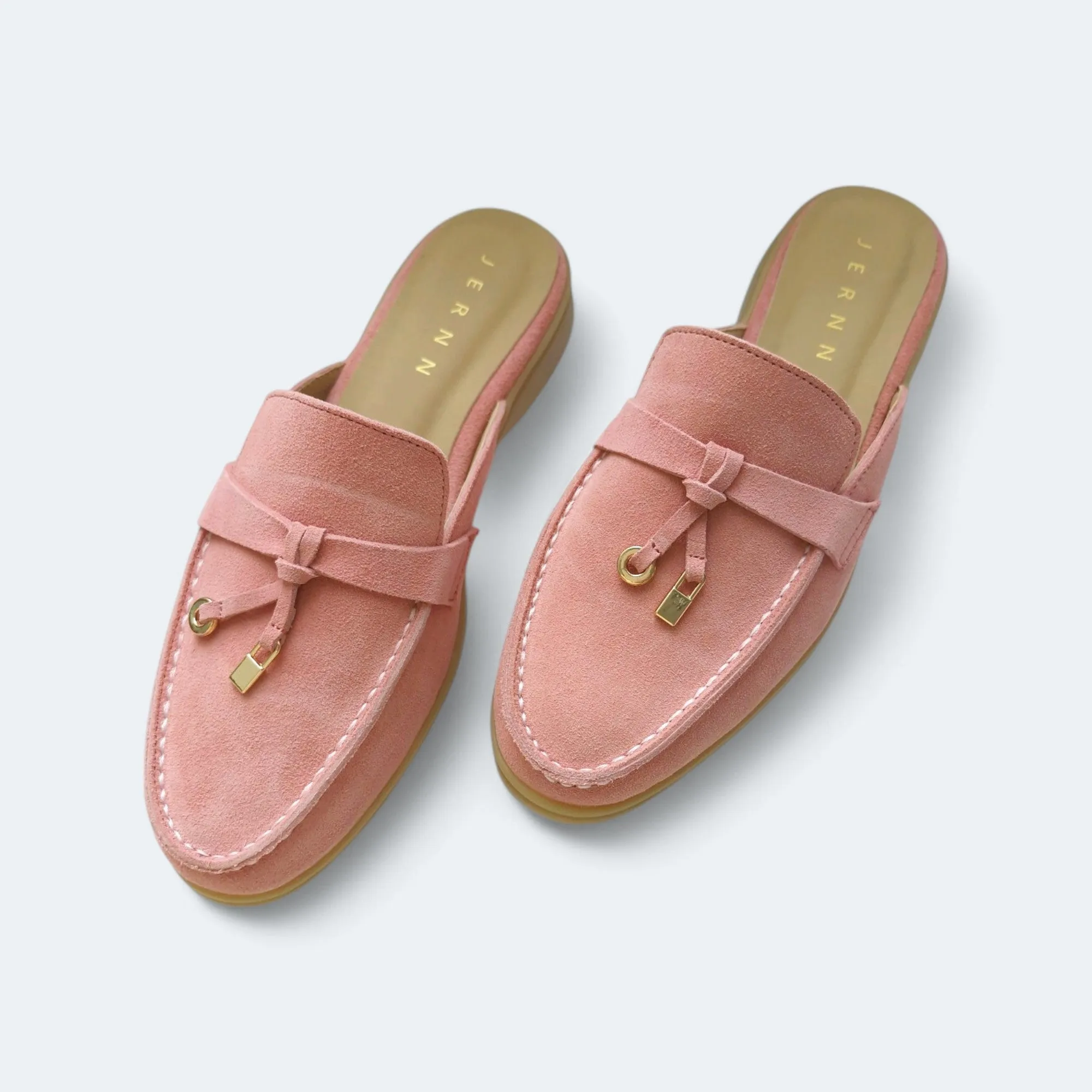 Carol Suede Leather Mules Flats