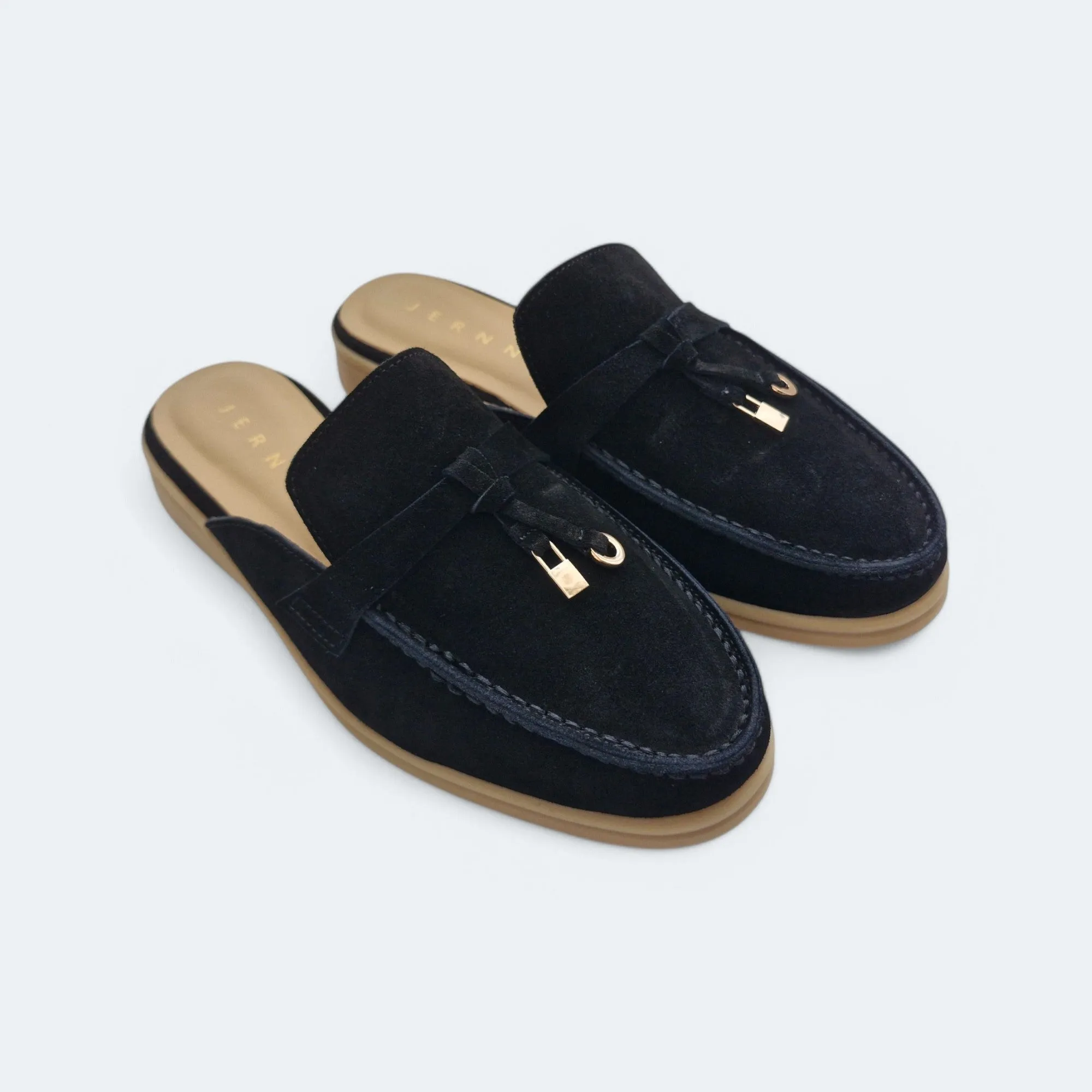 Carol Suede Leather Mules Flats