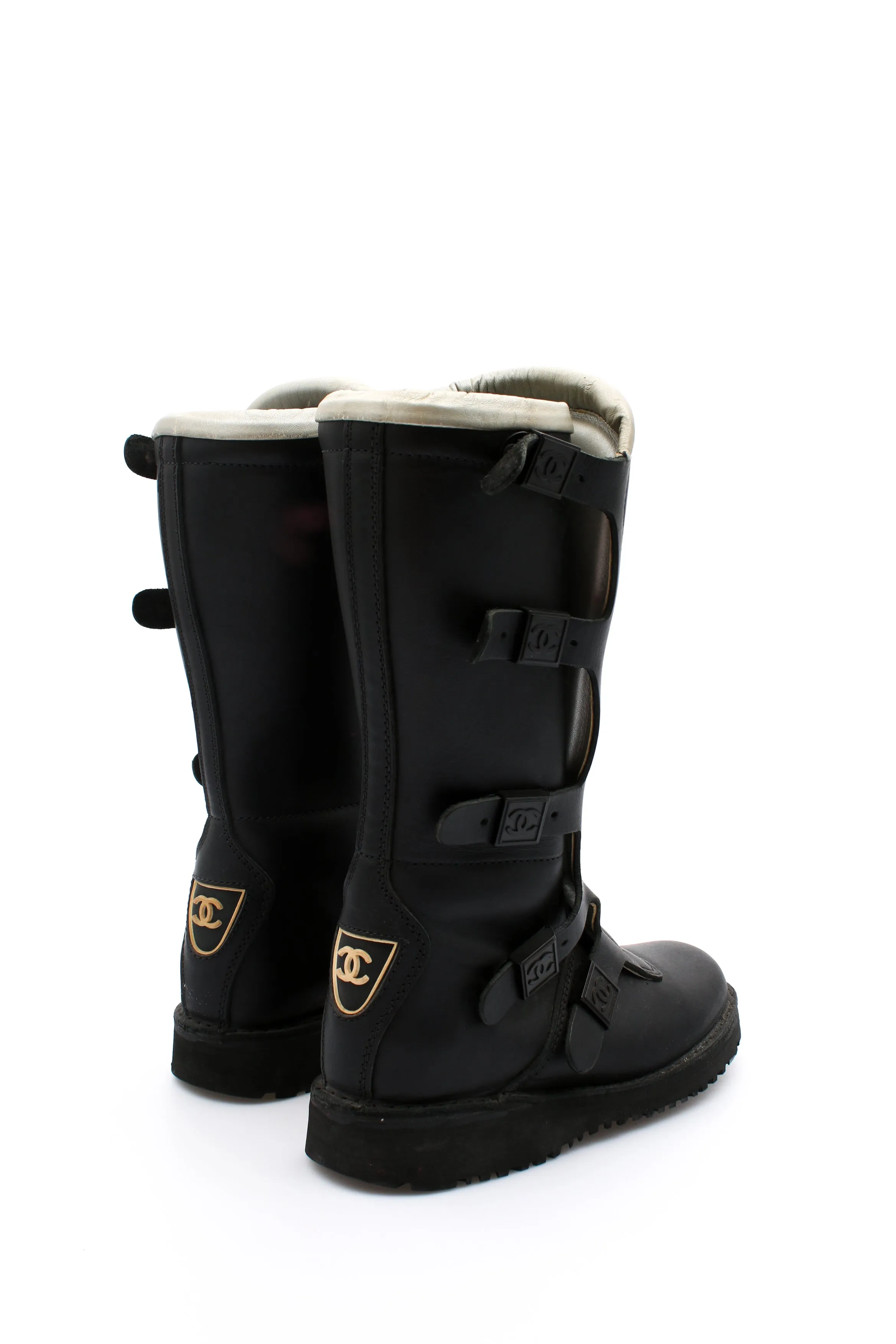 Chanel Biker Logo Boots