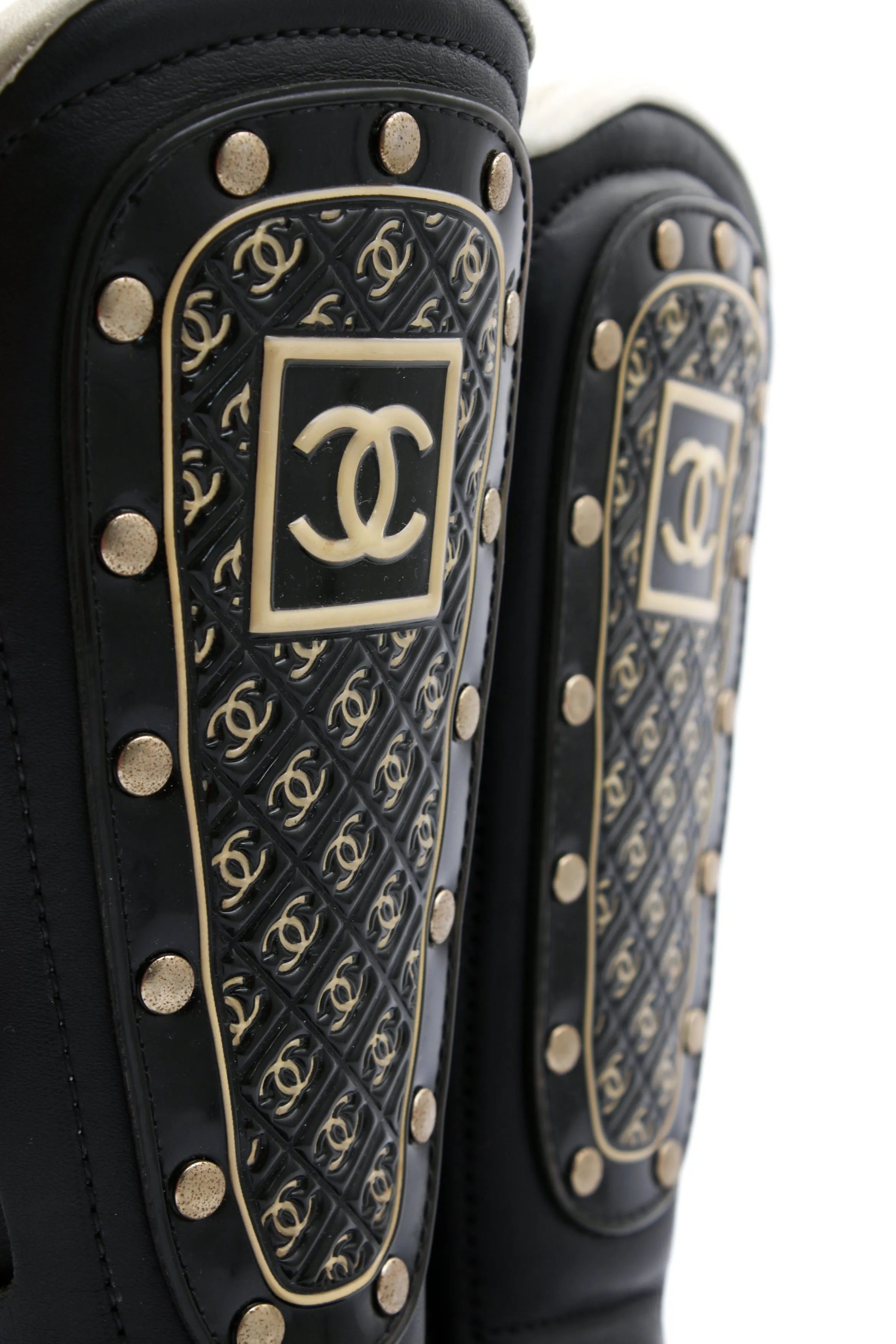 Chanel Biker Logo Boots