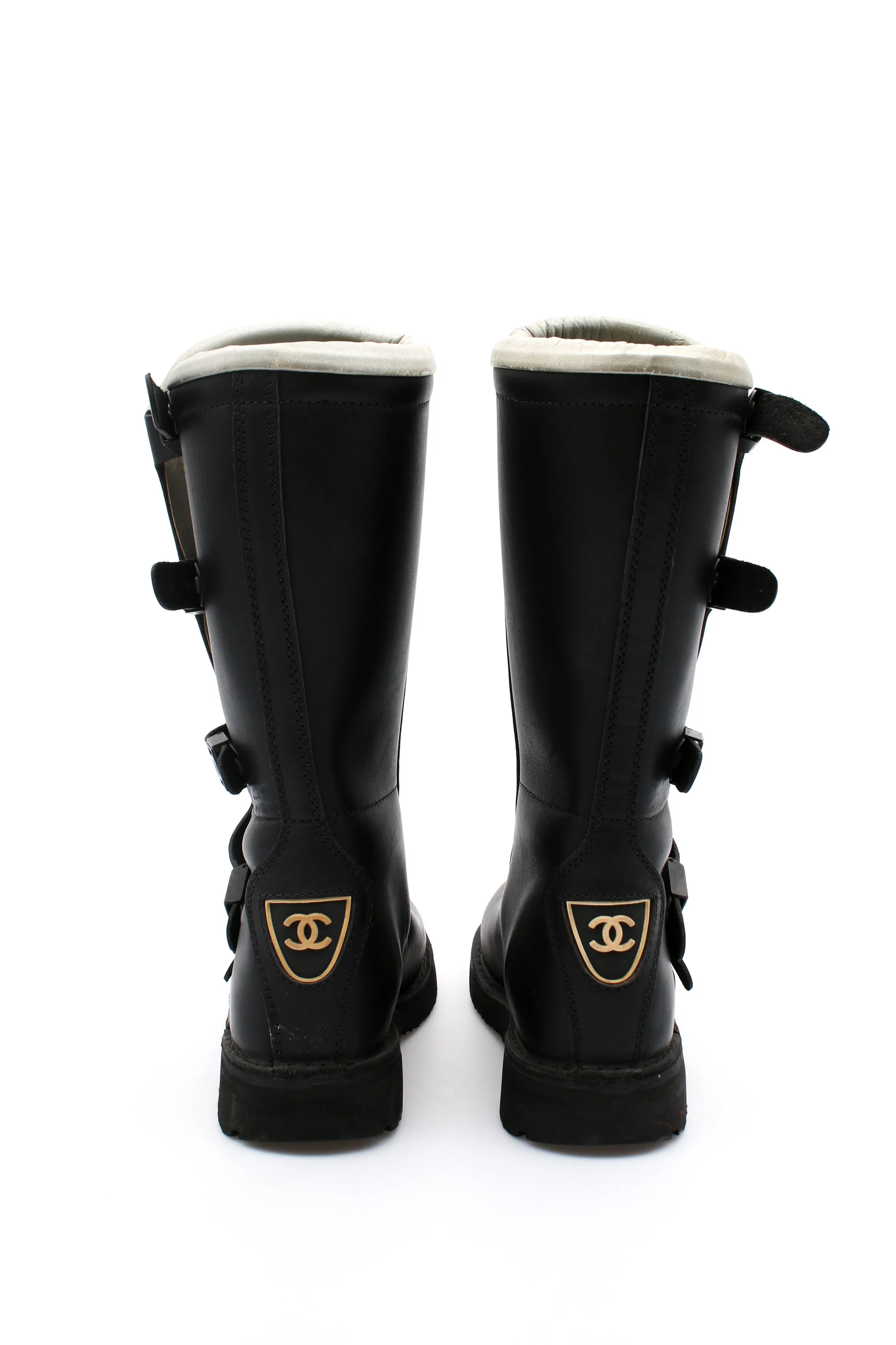 Chanel Biker Logo Boots