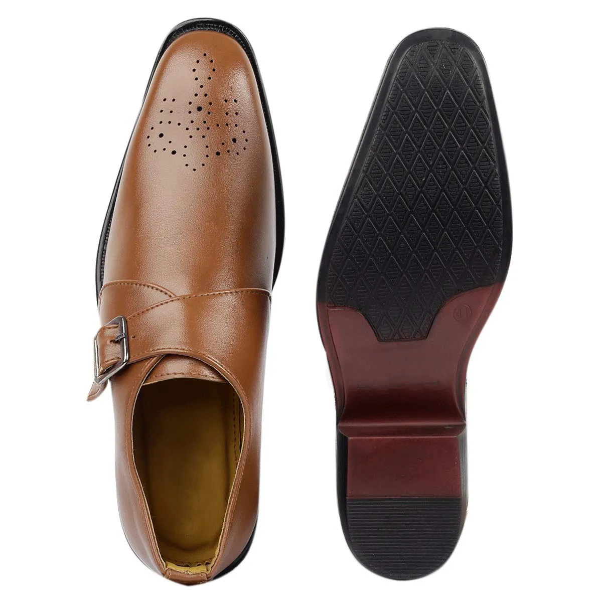 Classy Casual And Formal Tan Moccasin Monk Slip-on Shoes For Men-Unique and Classy