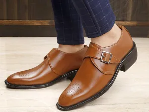 Classy Casual And Formal Tan Moccasin Monk Slip-on Shoes For Men-Unique and Classy