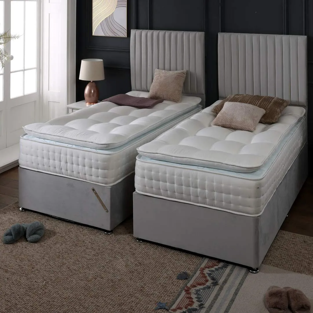 Cloud 1000 Pocket Medium Zip and Link Sprung Pillow Top Divan Bed Set