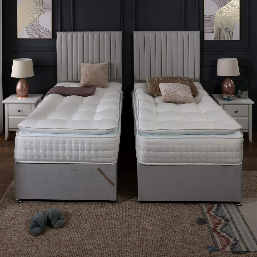 Cloud 1000 Pocket Medium Zip and Link Sprung Pillow Top Divan Bed Set