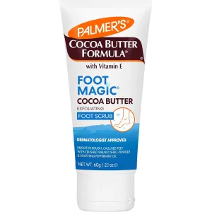 Cocoa Butter Formula Foot Magic Exfoliating Foot Scrub with Vitamin E, Use with Foot Scrubber for Pedicure, for Dry, Cracked Feet, 2.1 Ounce