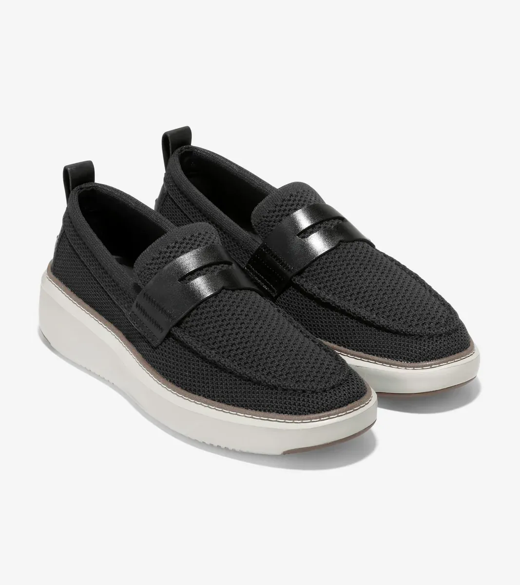 Cole Haan GrandPrø Topspin Stitchlite Penny Loafer Black Silver Birch C36650