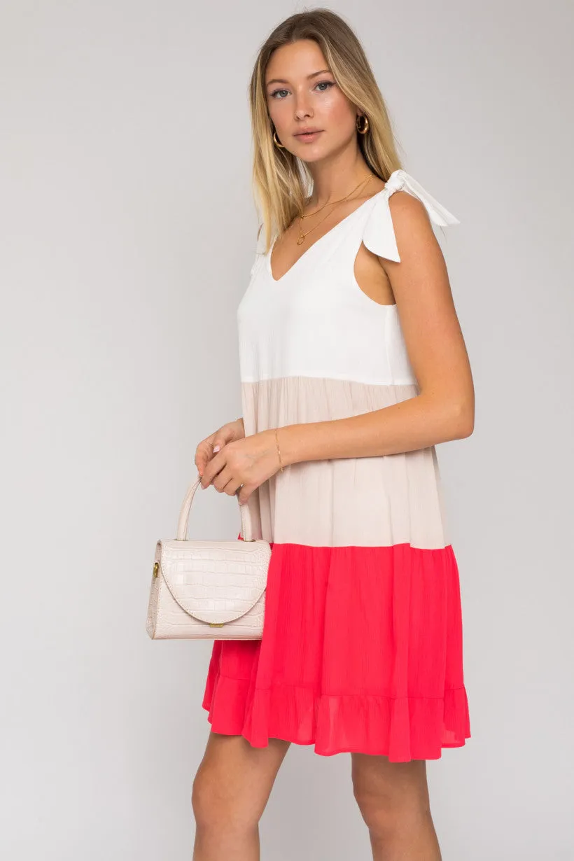 Coral Reef Color Block Dress