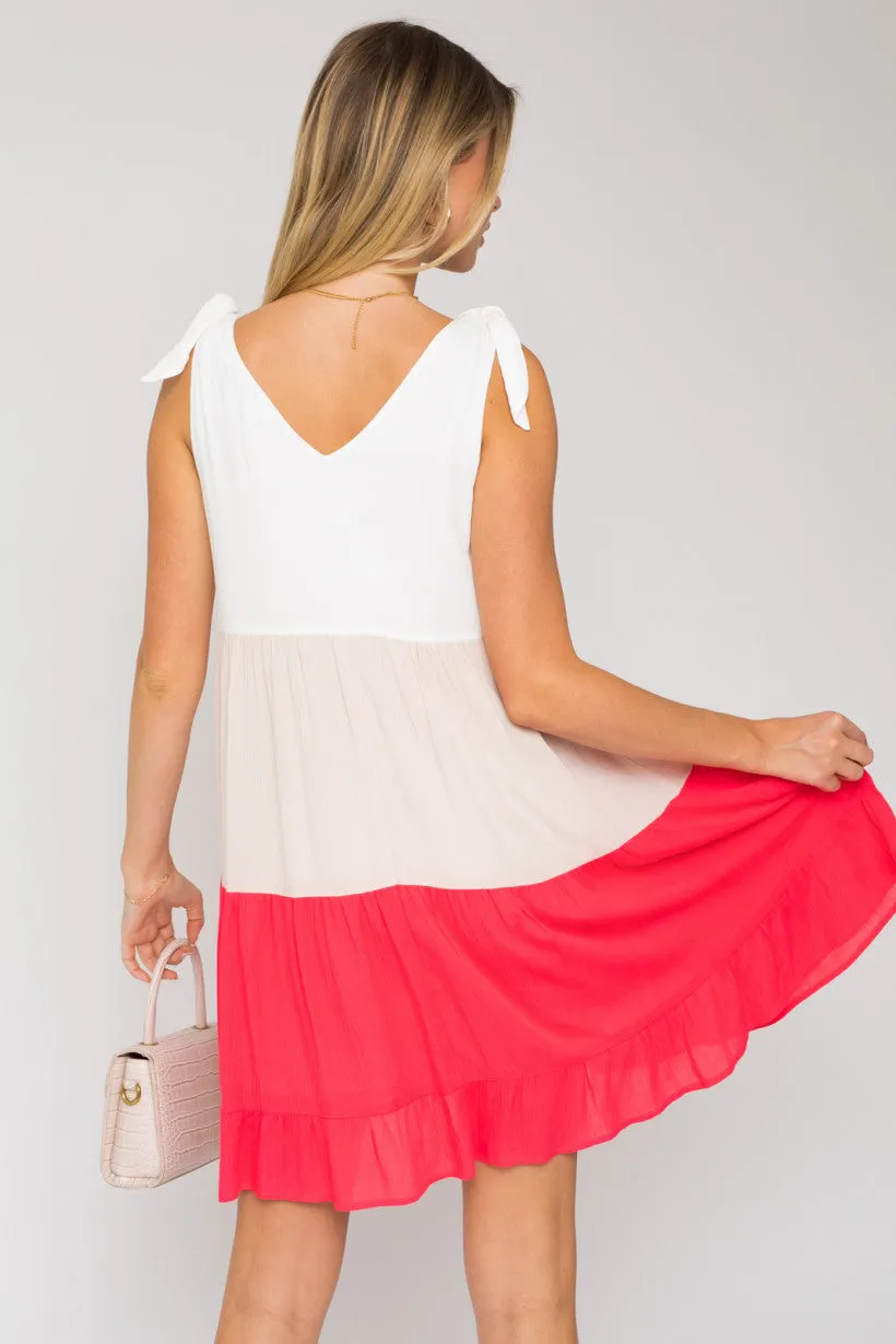 Coral Reef Color Block Dress