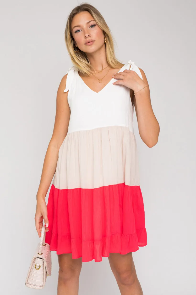 Coral Reef Color Block Dress
